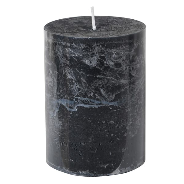 Black Wax Pillar Candle Interior Thirteen