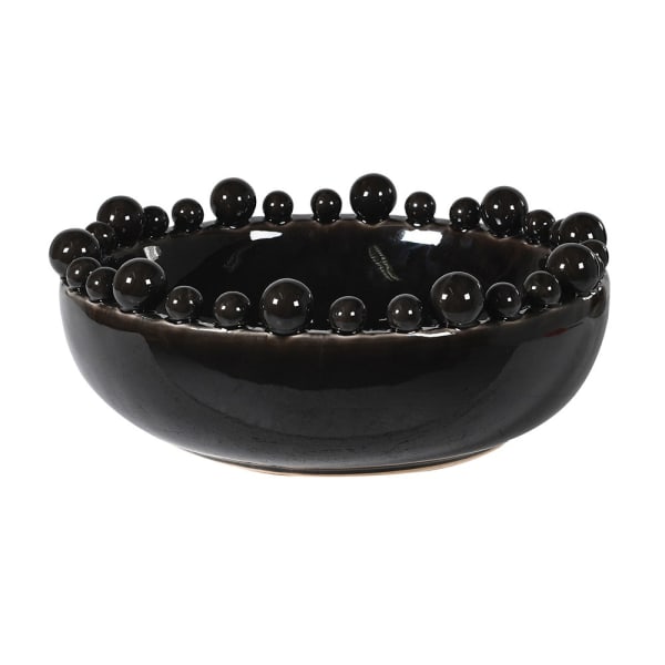 Ceramic Bobble Bowl Black Interior Thirteen