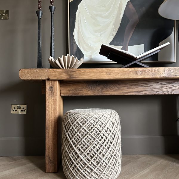 Almond Wool Rope Pouf - Interior Thirteen