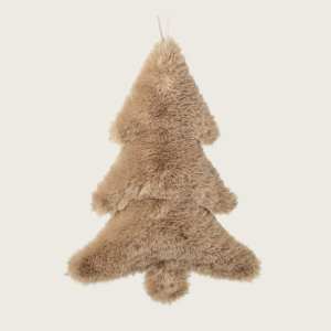 Fluffy Hanging Beige Christmas Tree
