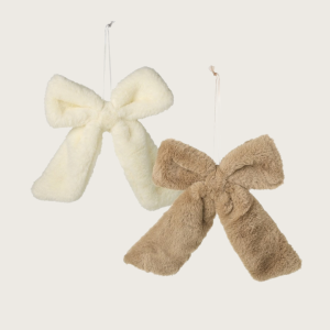 Fluffy Bow Decoration – Cream & Beige