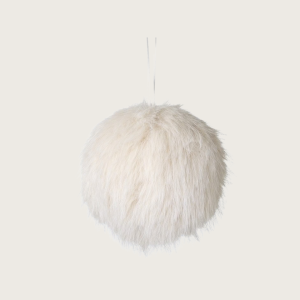 Cream Fluffy Pom Pom Bauble