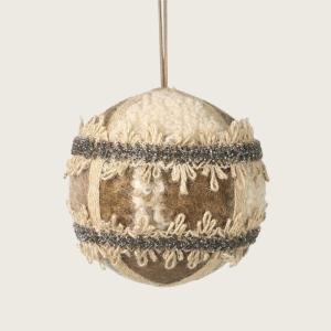Cream & Beige Heirloom Patchwork Bauble