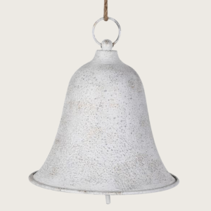 Antique White Wash Hanging Christmas Bell