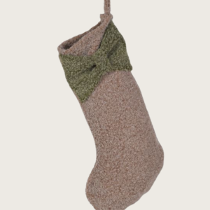 Sage & Taupe Knitted Christmas Stocking Decoration