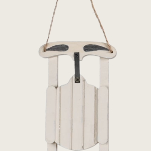 Whitewashed Wooden Sledge Christmas Decoration