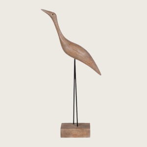 Tall Wooden Coastal Seabird Ornament on Stand
