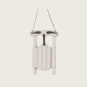 Whitewashed Wooden Sledge Christmas Decoration